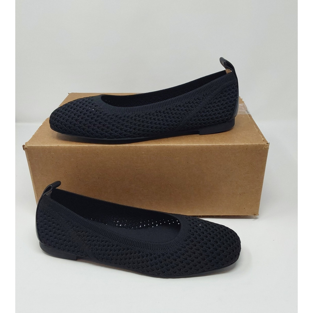 Violet & Red Women’s Black Knit Ballet Flats Slip On Comfort Shoes Size 7